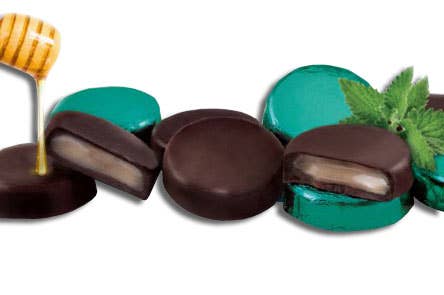 Honey Acres Inc. - Wholesale Chocolate Covered Sweets - Dark Chocolate Mint Honey Patties4