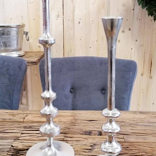 Candle holder stick candle silver set of 2 for wholesale by Michael & Philipp Noll e. K.