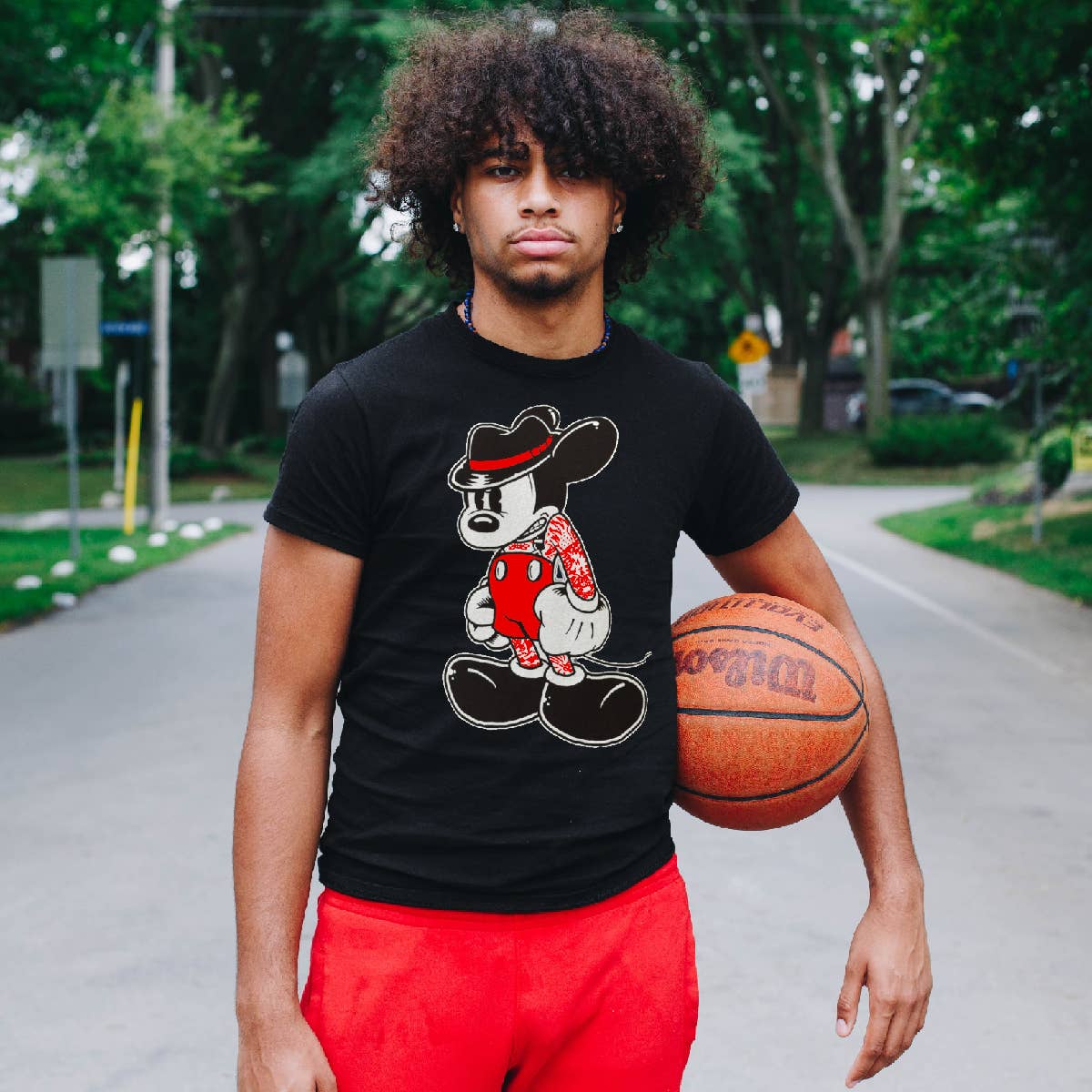 Black Mean Mouse - Men's Graphic Tee for wholesale on Faire3