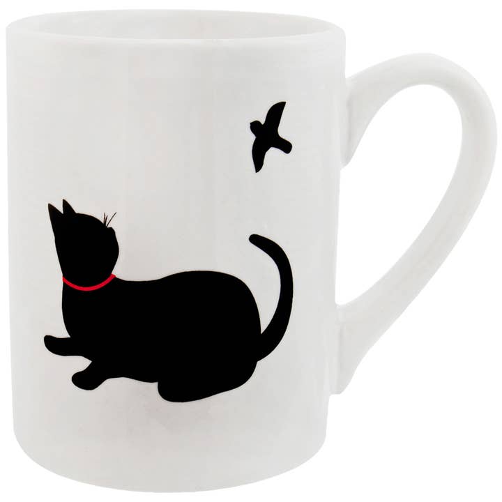 Caneca de Café com Gato a Olhar para Pegadas de Pássaro por atacado de Official Store