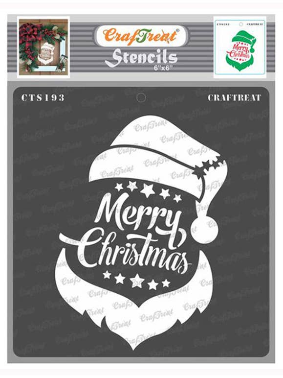 CrafTreat Santa Christmas Stencil 6x6 Inches for wholesale by CrafTreat