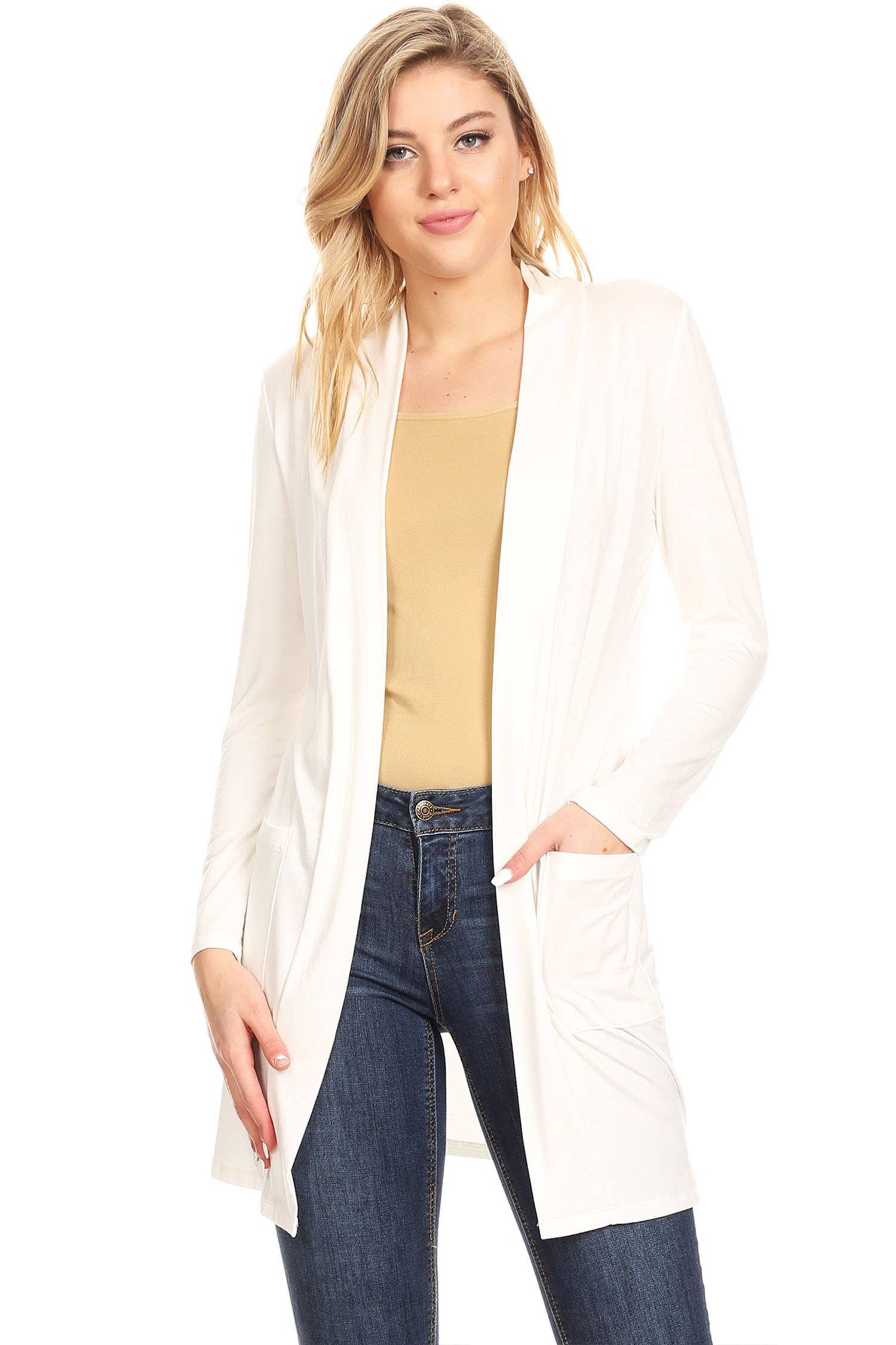 MOA COLLECTION - Wholesale Cardigan - Women's - Women's Casual Basic Solid Cardigan9