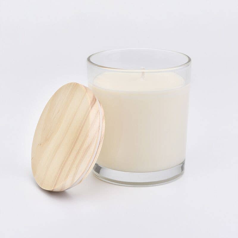 European Candle Supplies - Vendita all'ingrosso Barattoli - Coperchi in legno per barattoli da 220 ml1