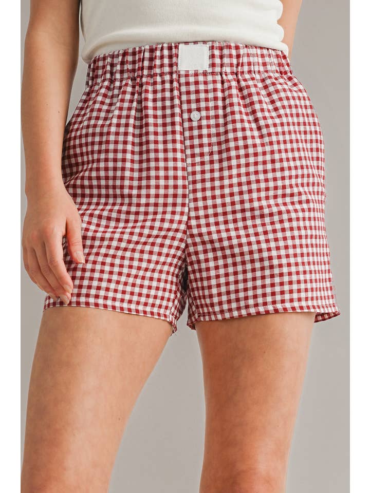 Aapparella - Wholesale Shorts - Women's - Gingham Printed High Waist Shorts | S-2XL