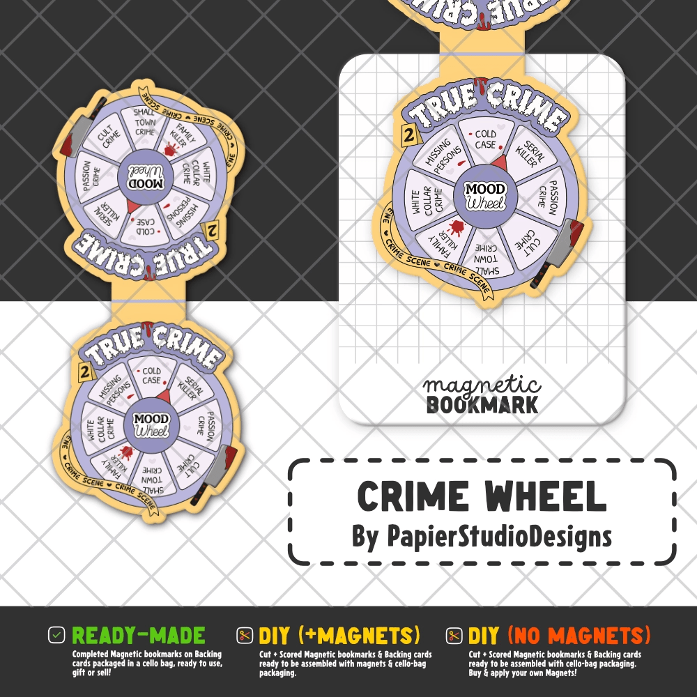 Stickiply - Wholesale Bookmark - Crime Wheel | Magnetic Bookmark1