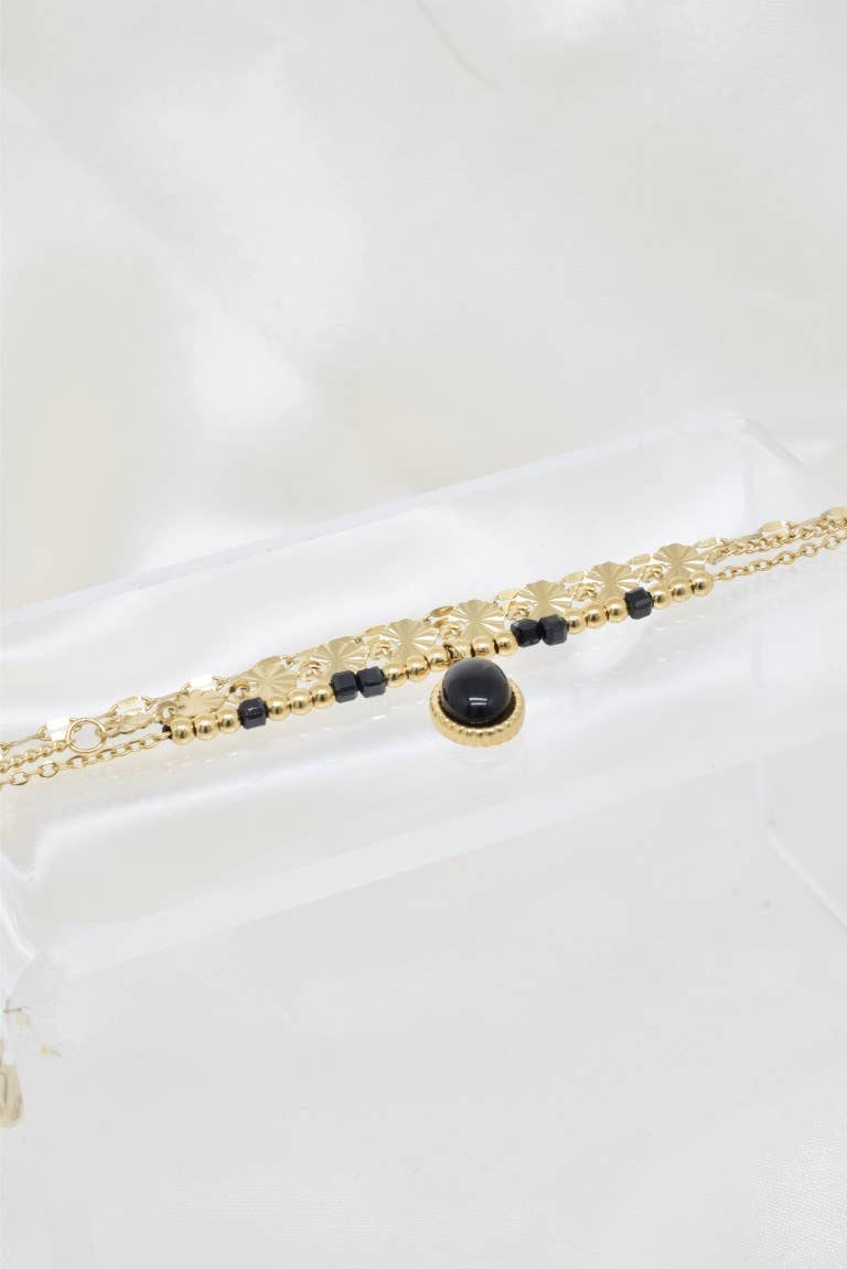 Kapyco - Wholesale Woven/Braided Bracelet - Stainless steel three row bracelet - BR210216OR2