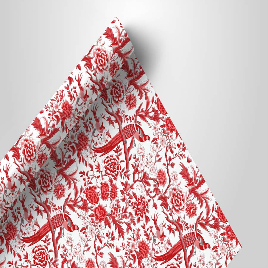 Gift Wrap Sheets  Christmas Topiary Trees with Red Bows - WH Hostess  Social Stationery
