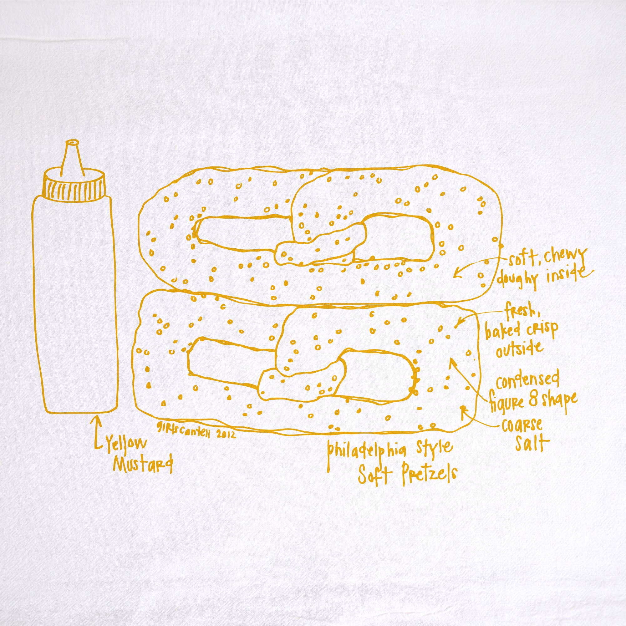 Girls Can Tell - Wholesale Tea Towel - Soft Pretzel Tea Towel | kitchen | flour sack | dish towels1