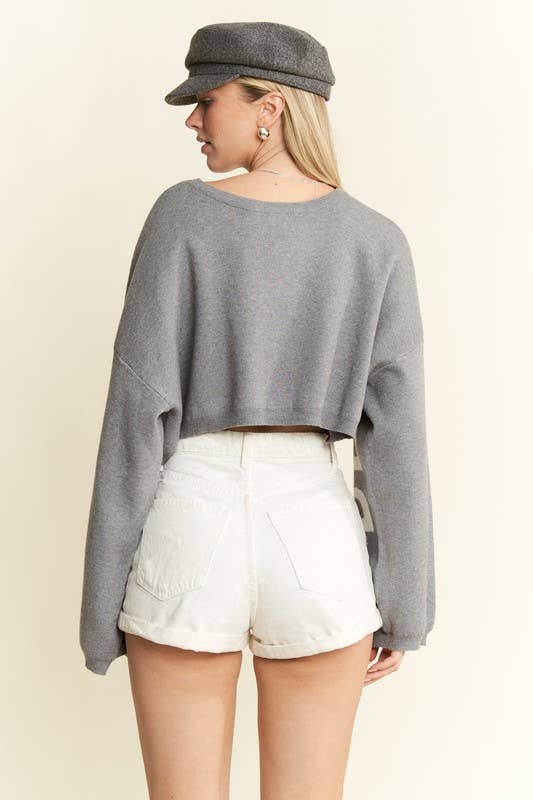 JADE BY JANE - Wholesale Knit Sweater - Women's - BE YOUR SELF SWEATER CROP TOP19