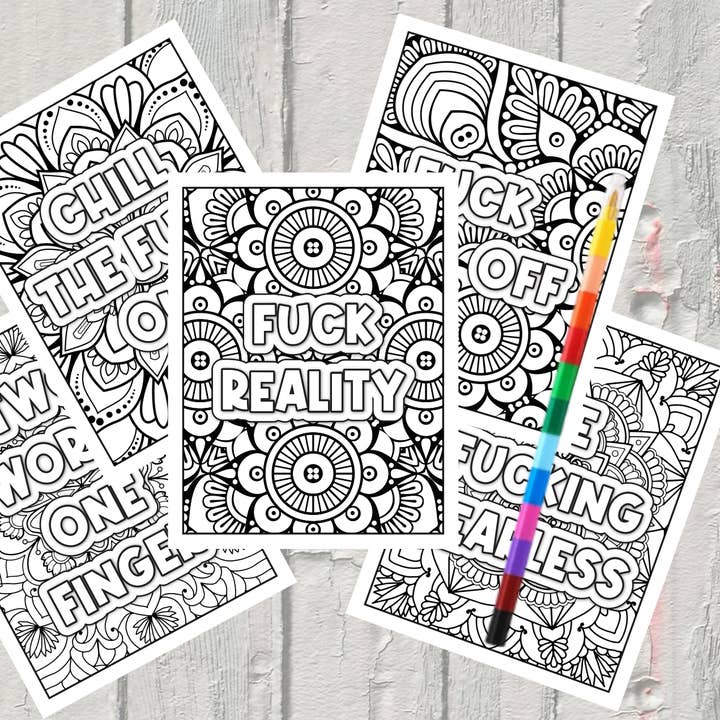 Mystical Monkey Toes - Wholesale Coloring Book - Adult - Funny Adult Coloring Sheets With Stackable Crayon