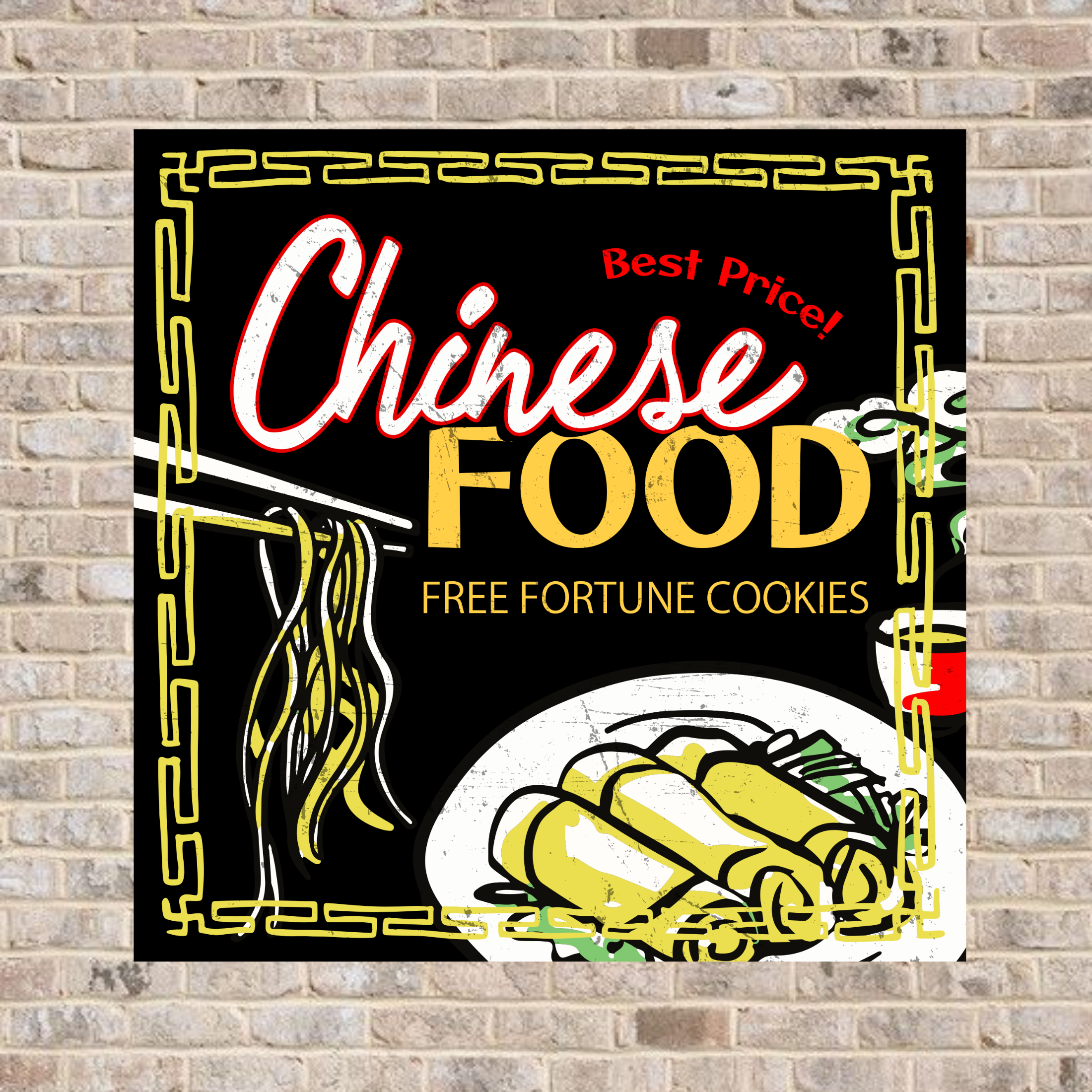 Glow Neon - Wholesale Sign - Chinese Food Print Metal Sign, Chinese Restaurant Retro Deco1