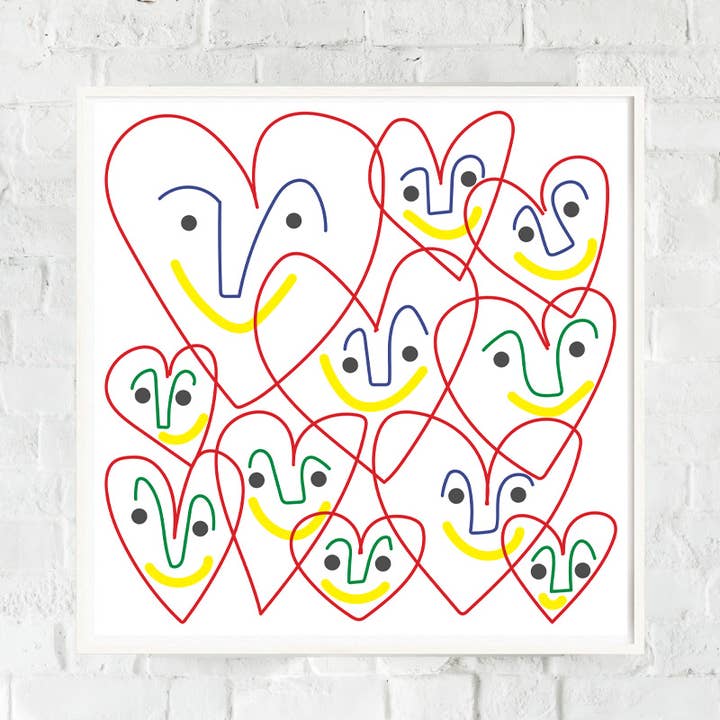 Happy Hearts - Square One Size for wholesale by Lottie Hall Studio