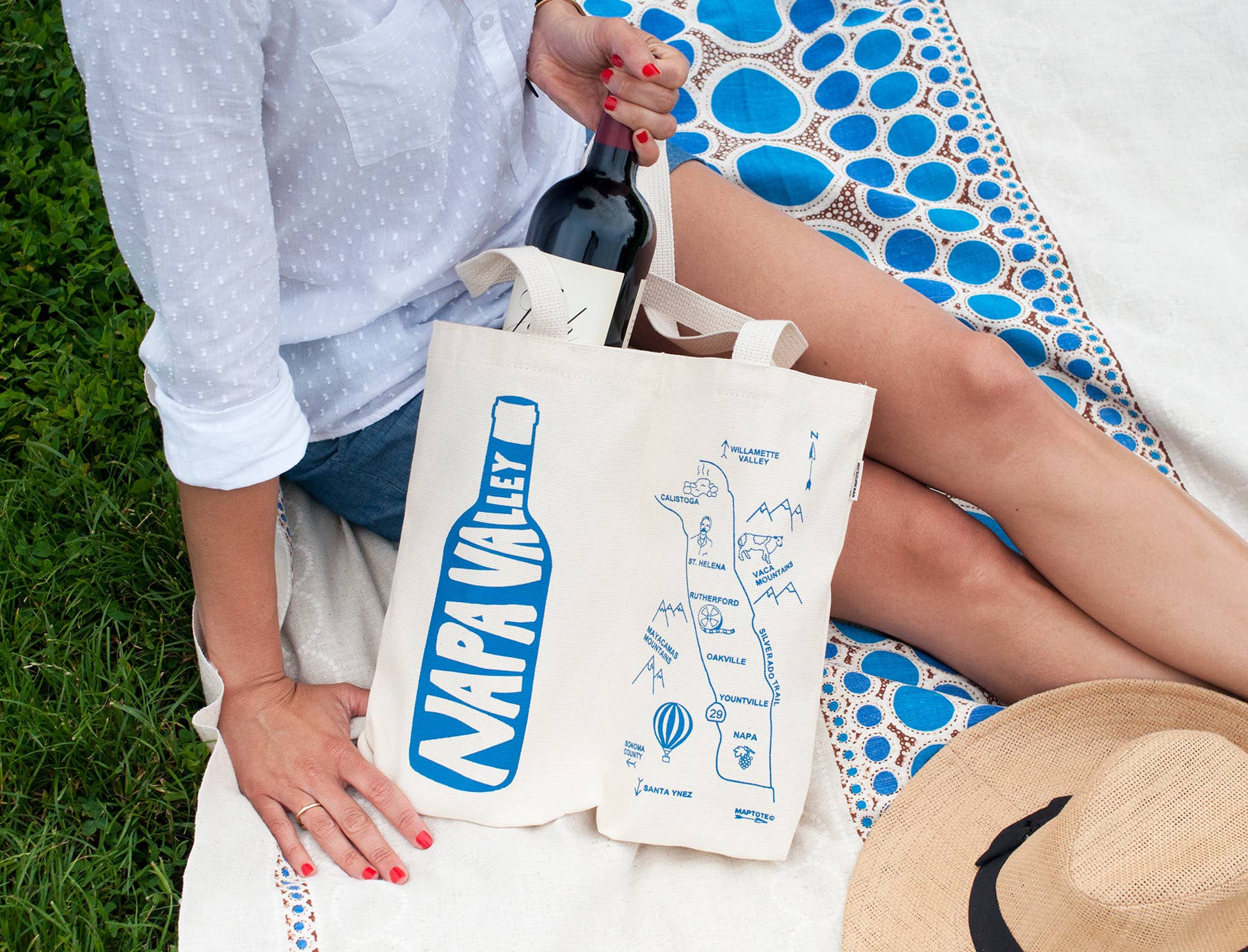 Maptote - Venta al por mayor Bolsa portavino - Bolsa de algodón canvas hecha en EE. UU. - Bolsa doble para vino de Napa Valley1