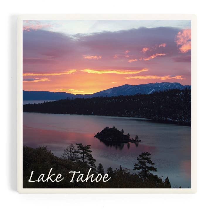 CERAMIC COASTER Lake Tahoe at Sunset for wholesale by Lantern Press