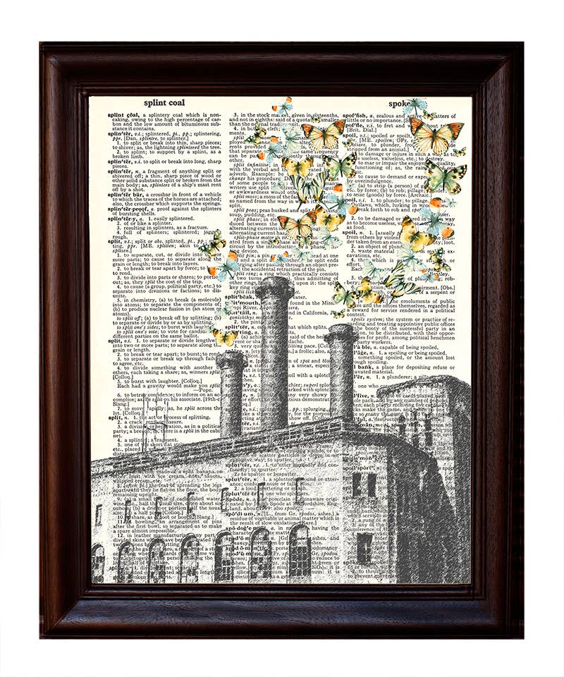 Fresh Prints of CT - Wholesale Art Print - Butterfly Smoke Stacks Dictionary Print2
