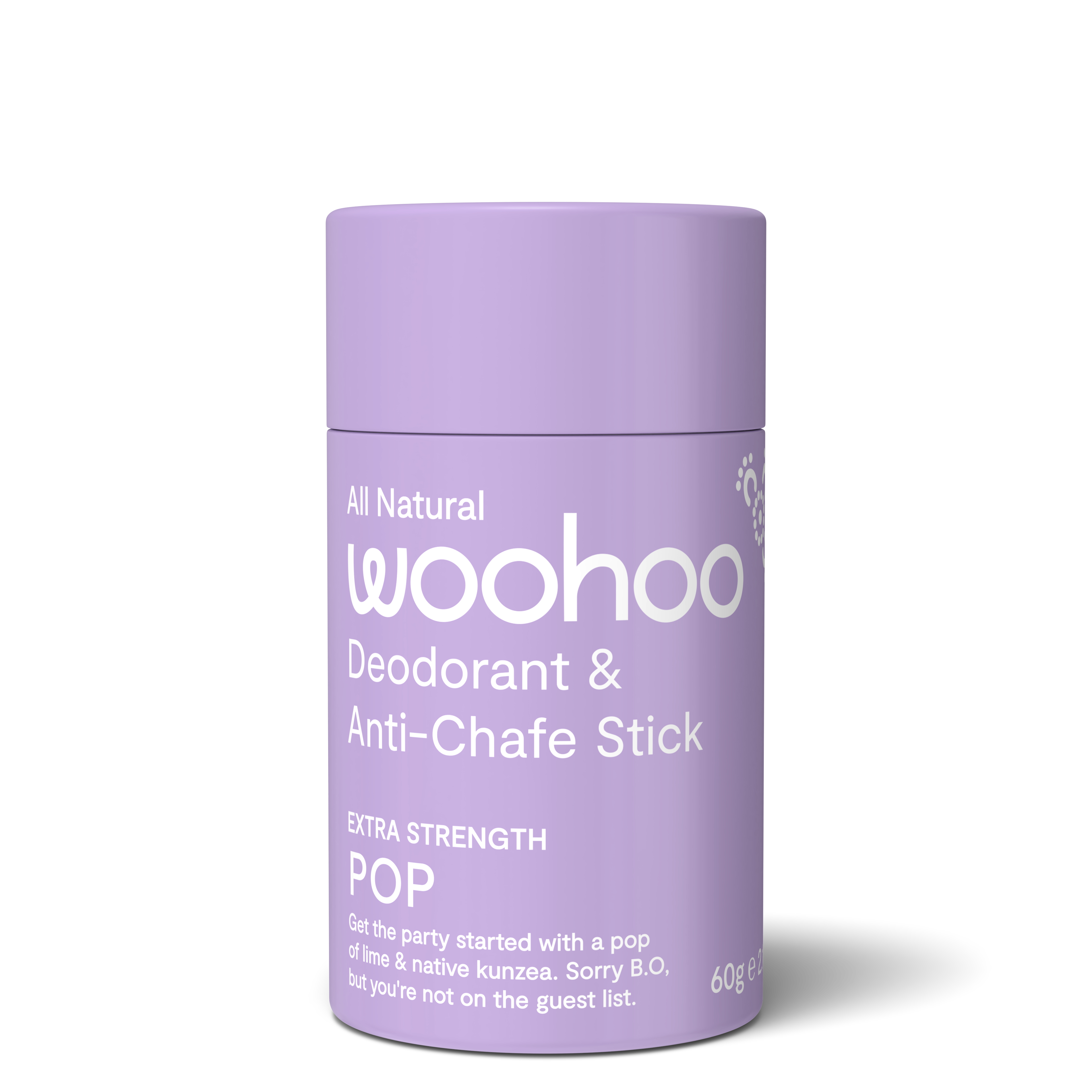 Woohoo Body - Wholesale Deodorant - Unisex - Woohoo Natural Deodorant & Anti-Chafe Stick (Pop) 60g - NEW FORMULA6