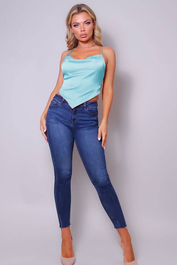 CEFIAN FASHION - Wholesale Blouse - Women's - SUNSET NIGHTS SATIN SCARF TOP3