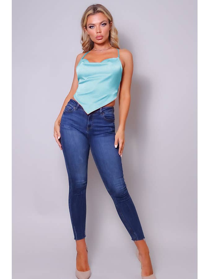 CEFIAN FASHION - Wholesale Blouse - Women's - SUNSET NIGHTS SATIN SCARF TOP3