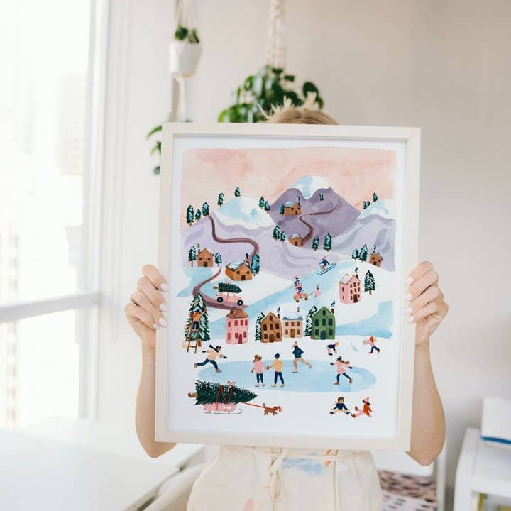 Sabina Fenn - Wholesale Art Print - Winter Snowy Mountains Landscape Village Art Print2