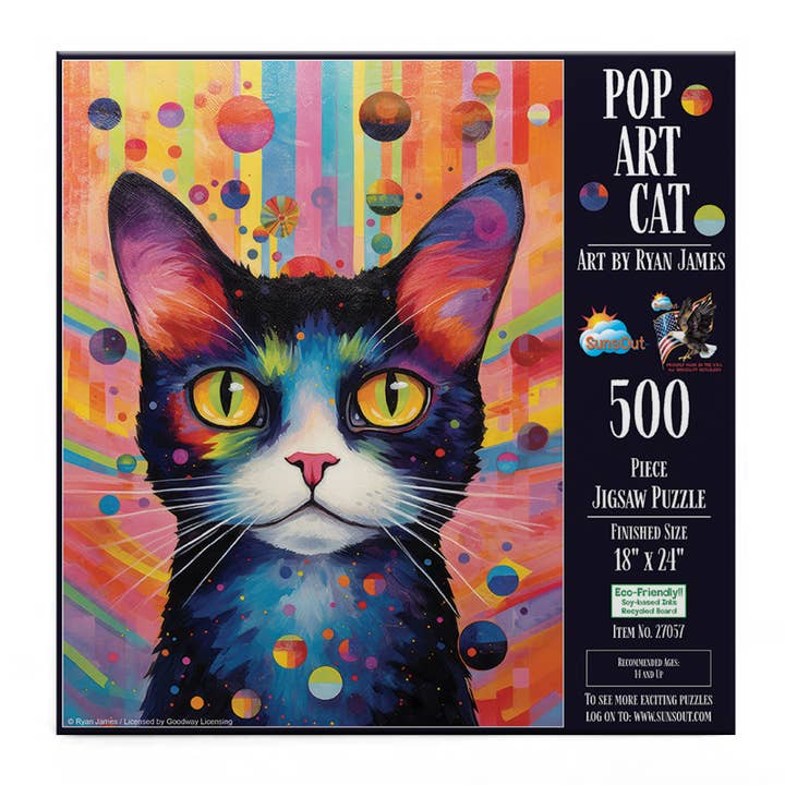 SunsOut - Wholesale Puzzle - Adult - 0290 Pop Art Cat 500 pc Puzzle2