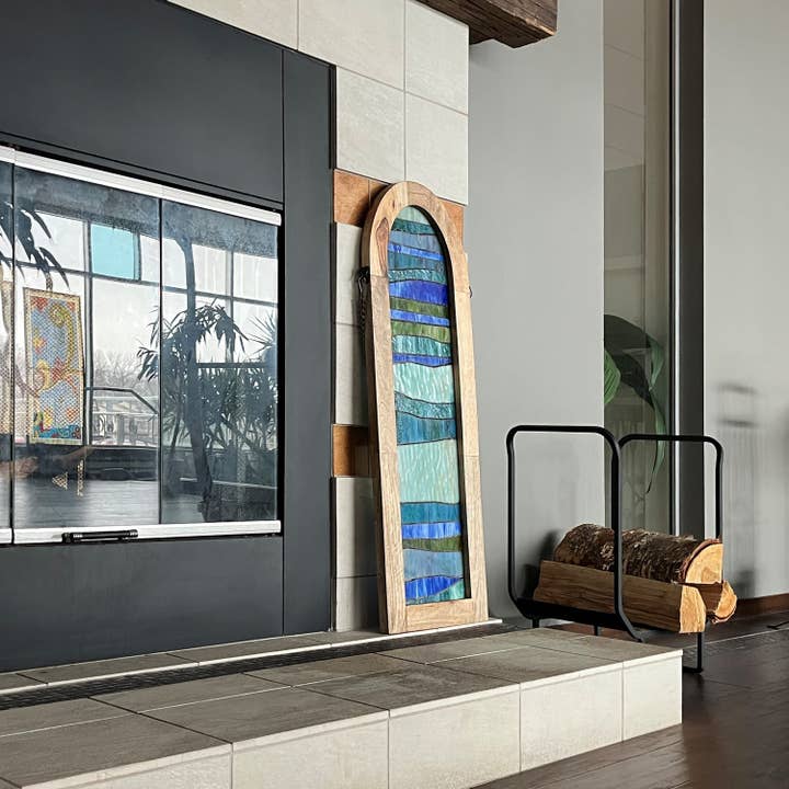 River of Goods - Wholesale Suncatcher - 36"H Oversized Geometric Stained Glass Window Panel