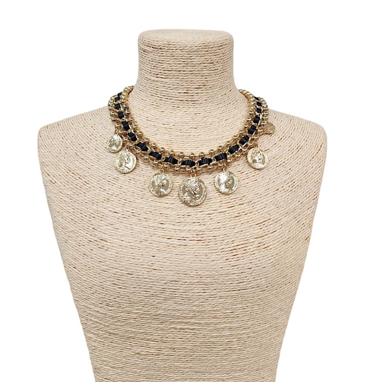 Bijoux Envie Statement Jewelry - Wholesale Choker/Collar - Vintage Leather & Coin Necklace | Handmade Statement Jewelry2