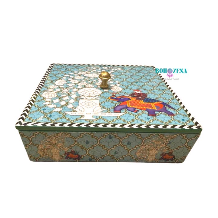 Caja de regalo decorativa pintada a mano para venta al por mayor de Bohozena