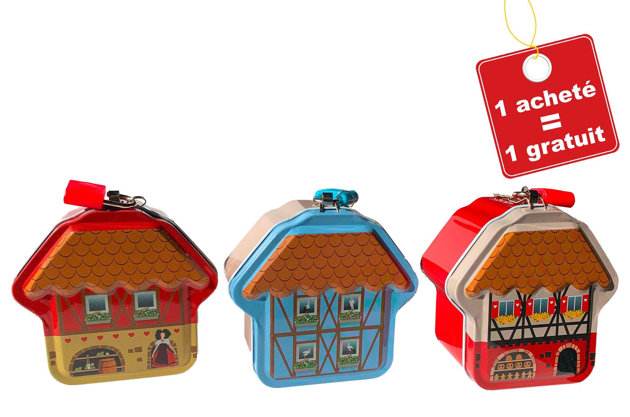 CP INTERNATIONAL – wholesale Money/piggy bank – House-Shaped Piggy Bank + Padlock + Key0