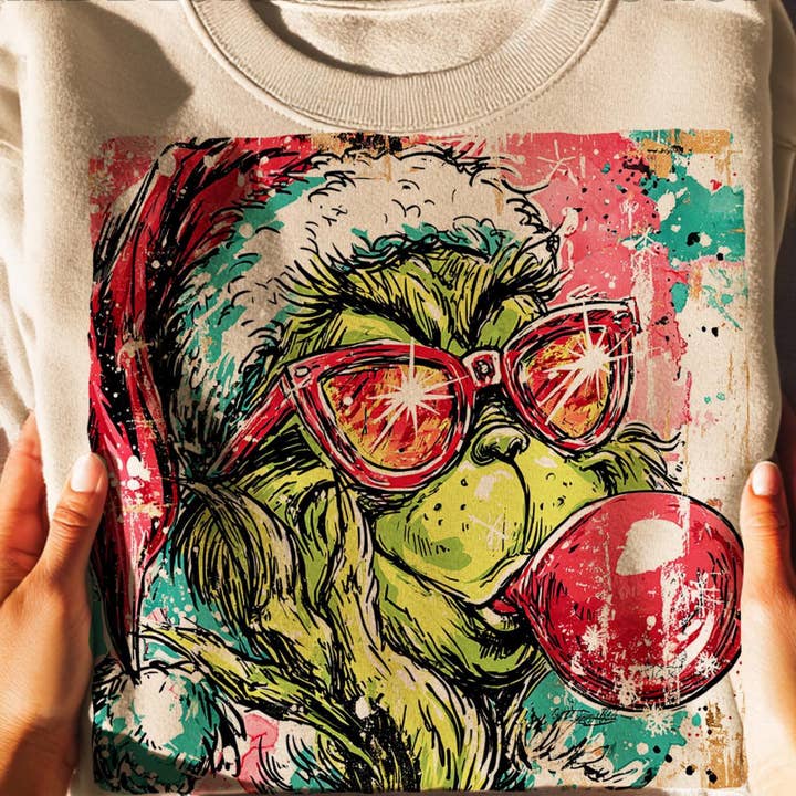 Preppy Bubblegum Green Man Sweatshirt for wholesale by Blazing Oaks Clothing Company