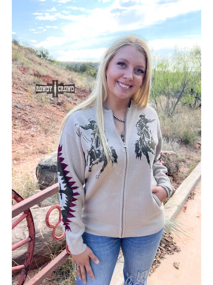 Rowdy Crowd Clothing - Wholesale Jacket - Women's - Rope the Moon Zip Up
