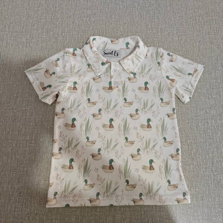 Sweet E’s - Wholesale T-Shirt - Kids - Mallard Duck Print Knit Boy's Polo0