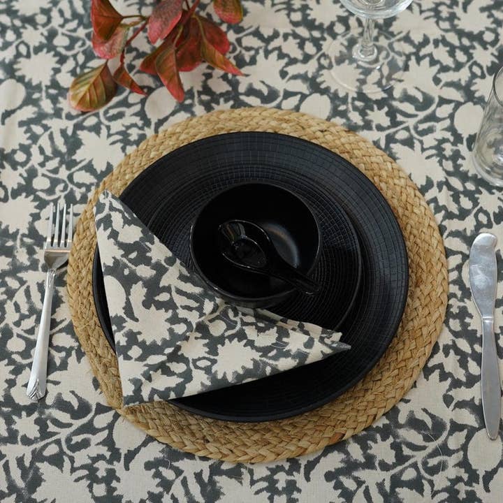 Fabdivine - Wholesale Dinner & Cloth Napkin - Colorful Block Print Cloth Set Of 4 Napkins-Manikarnika