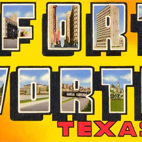 Impression d'art TX-485 Salutations de Fort Worth, Texas pour la vente par Found Image Press