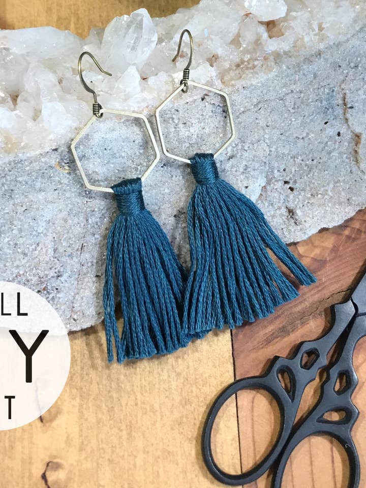 DIY Quaste Ohrring-Set - Sechseck für den Großhandel von Tangled Up In Hue