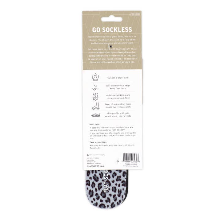 FLAT SOCKS - Wholesale Socks - Women's - Snow Leopard Print FLAT SOCKS