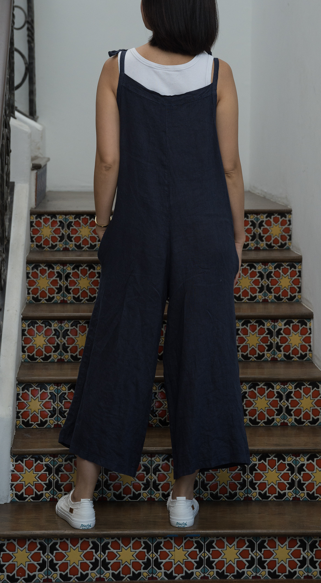 Merci Marie - Wholesale Jumpsuit - Women's - Linen Tie Shoulder Jumper #42421