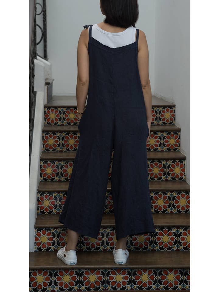 Merci Marie - Wholesale Jumpsuit - Women's - Linen Tie Shoulder Jumper #42421