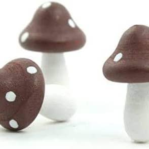 Meyer Imports - Wood Mushrooms Hand Crafted - 3/4" - 6 Piece for wholesale by Meyer Imports