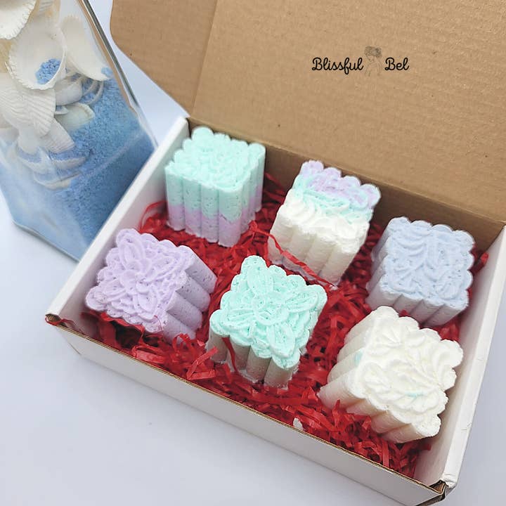 Mini Novelty Square Bath Bombs for wholesale by Blissful Bel