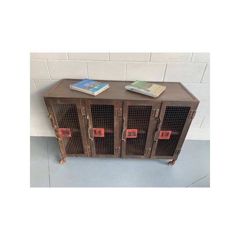 Paloma Black (Casa Natura Design, S.L.) - Wholesale Cabinet - Metal Cabinet 4 Doors 8 Shelves Retro Mesh Doors With5