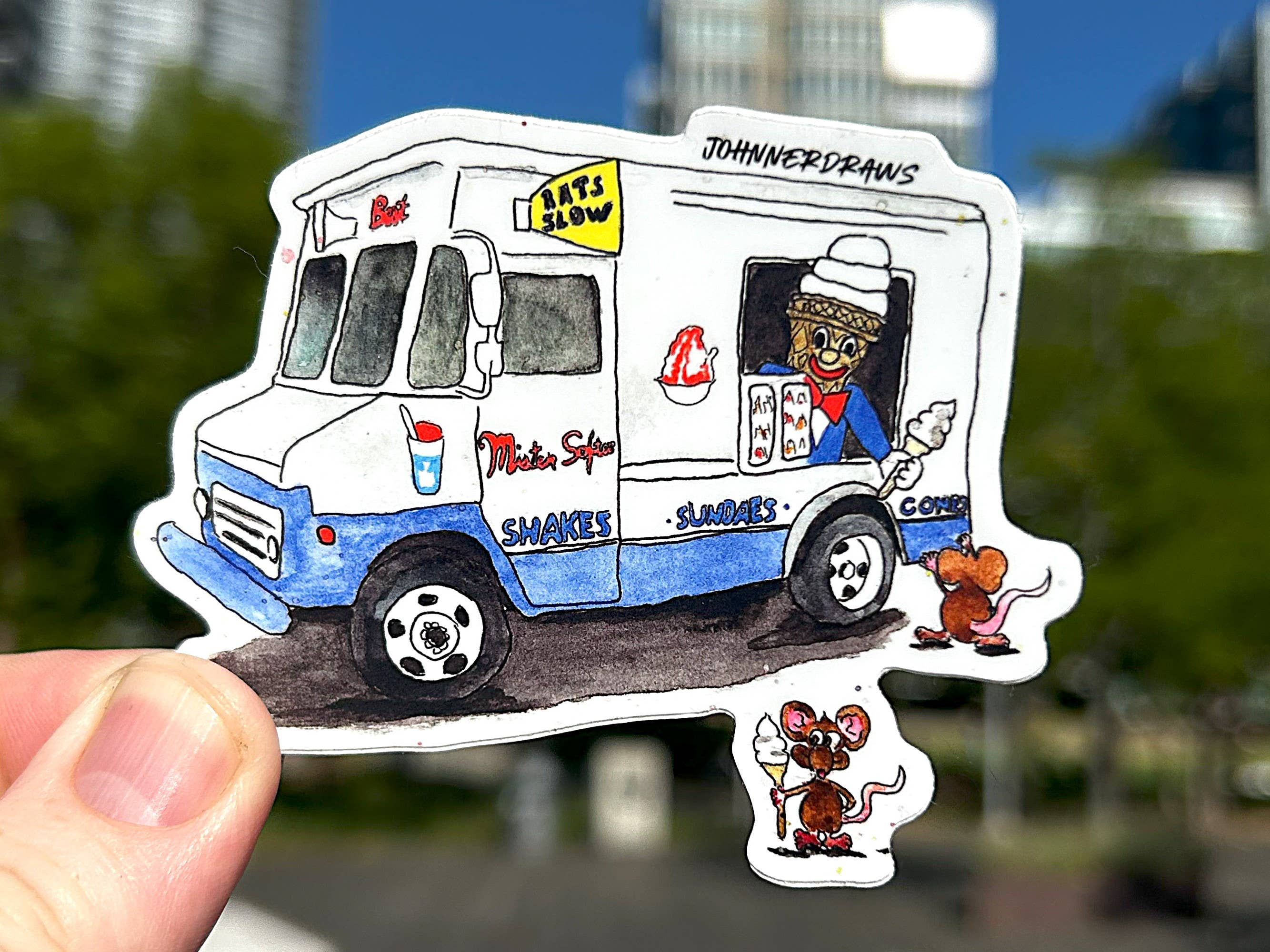 Johnnerdraws - Wholesale Sticker - Mister Softee-Die-Cut Vinyl Sticker-Hand Illustrated 2
