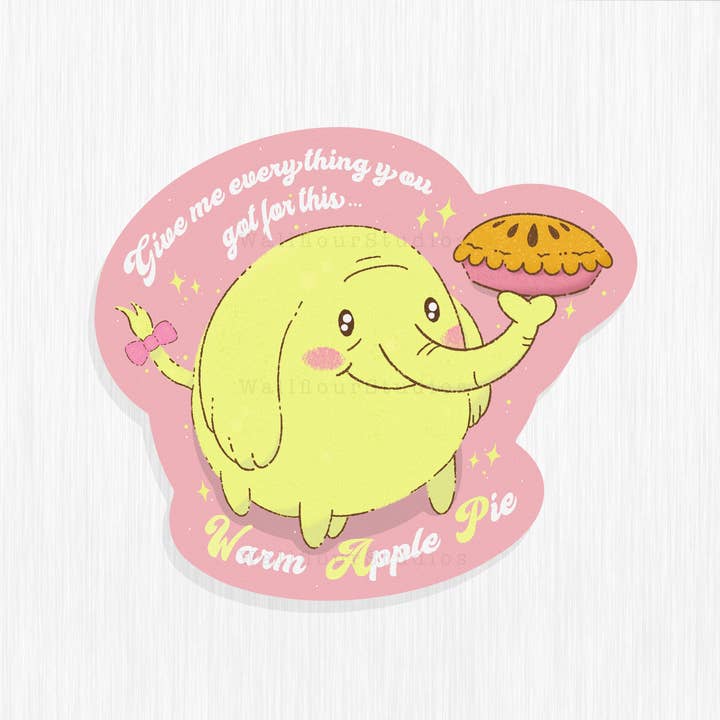 Treetrunks Warm Apple Pie Sticker for wholesale by WallflourStudios