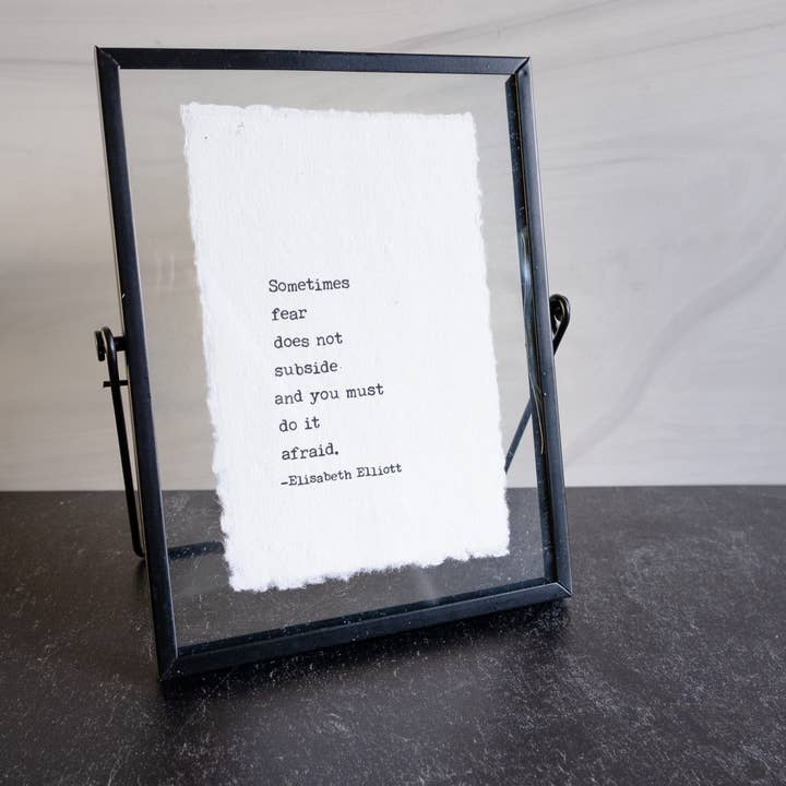 Hart Design Co – wholesale Sign – Elisabeth Elliott Quote | Linen Print in Floating Frame