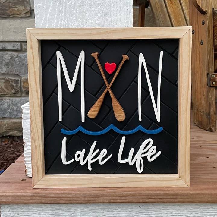 Umbrella Custom Woodworking - Wholesale Sign - MN Lake Life Wooden Sign