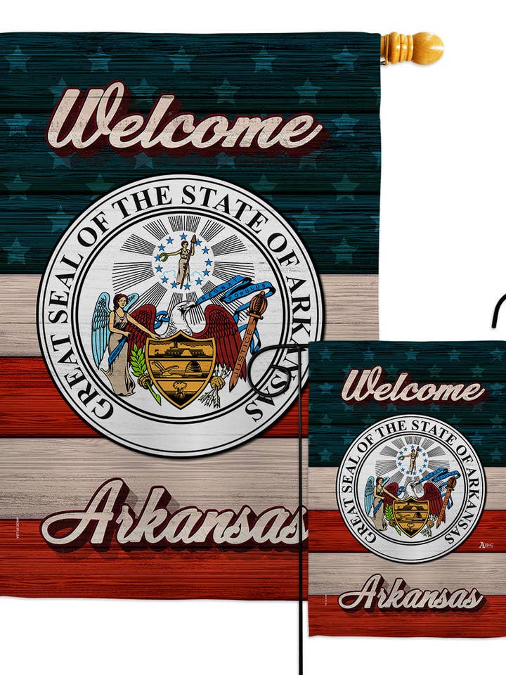 Flag Welcome Arkansas States Usa Garden House 2-Sided Home for wholesale by Two Group Flag Co