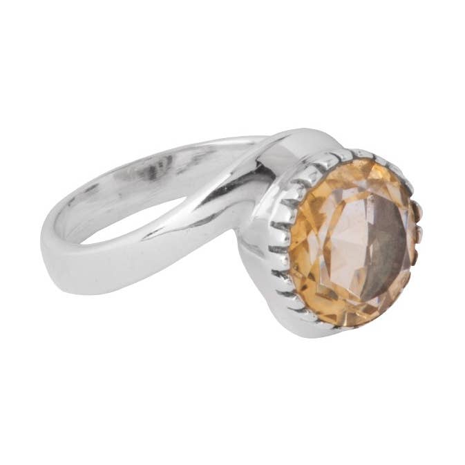 CITRINE ROUND WITH SWIRL RING for wholesale by Benjamin International
