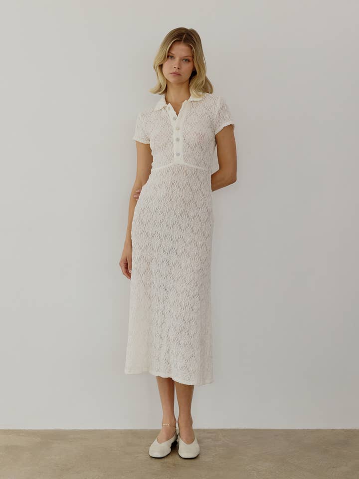 MOD REF - Wholesale Dress - Women's - The Linden Dress | Lace Polo Midi Dress
