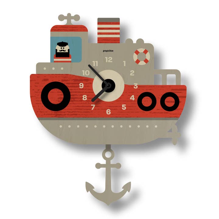 Relógio Pêndulo Tugboat - Madeira por atacado de Popclox