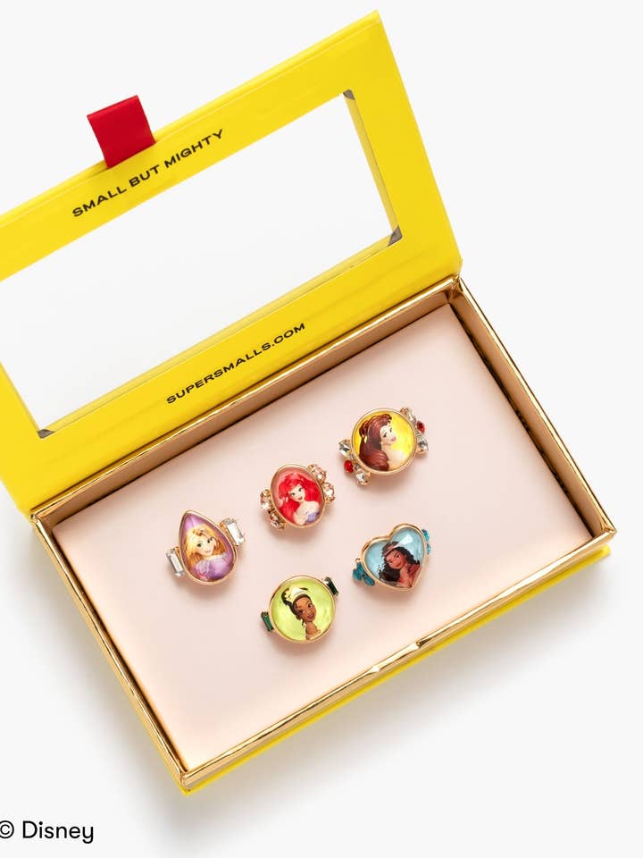 Set di 5 anelli Disney Princess per la vendita all'ingrosso da parte di Super Smalls