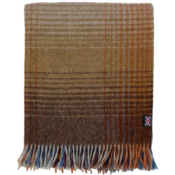 Prince of Scots - Wholesale Throw Blanket - Highland Tweeds Shetland Lambswool Ombre Throw (Burgundy) 3
